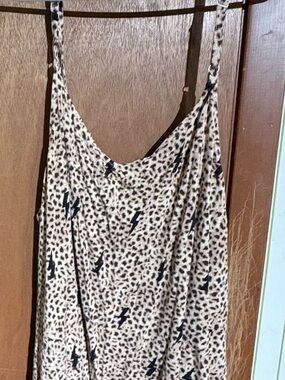 torrid Super Soft Knits Tank Top Light tan with Black Print